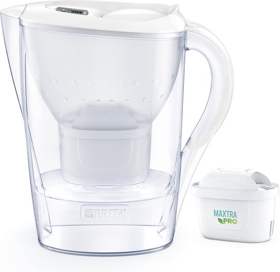 BRITA – Wasserfilterkanne – Marella Cool – 2,4 l – Weiß – inkl. 1 MAXTRA PRO ALL-IN-1-Filterkartusche