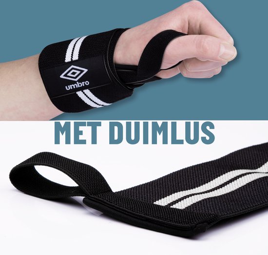 Umbro - Armbänder - 2 Stück - Handgelenkschützer - Krafttraining und Fitness - Weiß/Schwarz