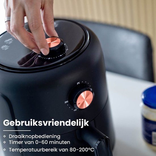 Nexxt Mini Airfryer mit 8 Garprogrammen - 2,6-Liter-Heißluftfritteuse zum Backen, Grillen, Braten - Timer und automatische Abschaltung - 1000W