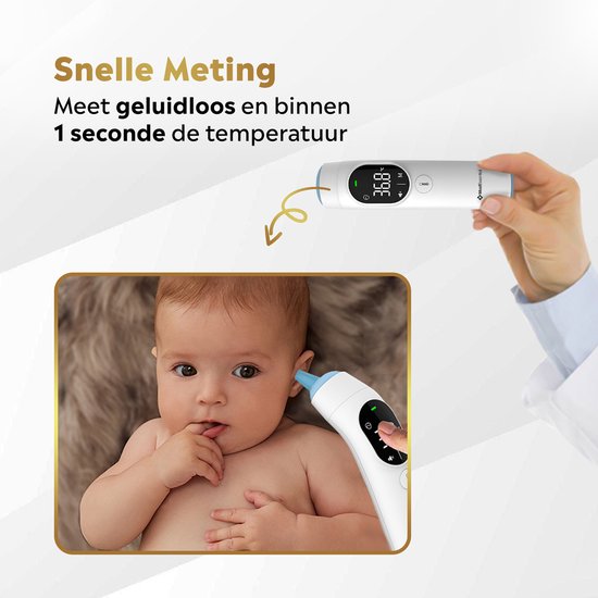 MostEssential Infrarot-Thermometer PRO Edition - Ohrthermometer - Fieberthermometer - Stirnthermometer - Körperthermometer - Fieberthermometer für Erwachsene, Kinder und Babys - berührungslos - 20F