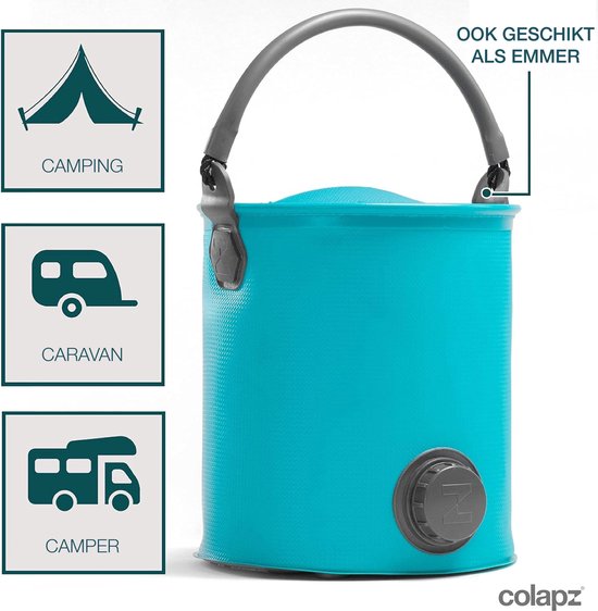 Colapz Faltbarer Eimer und Gießkanne 9 l – Kanister mit Hahnen 7 bis 9 Liter – Eimer mit verschließbarem Deckel – Blau – BPA-frei – 27 x 22 x 22 cm – Camping mit Wohnwagen und Wohnmobil im Jahr 2025