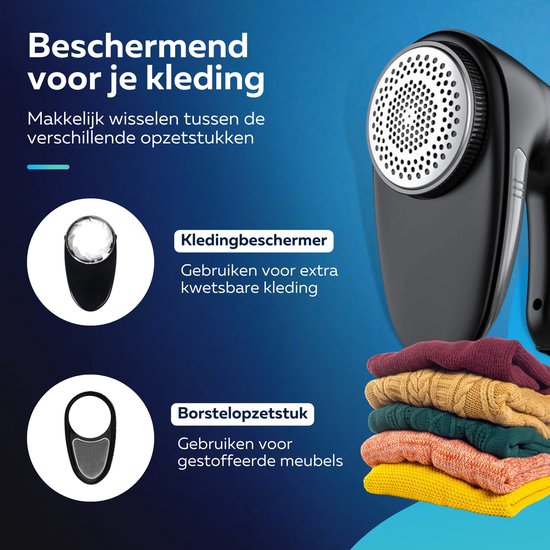 Beepro® Elektrischer Fusselentferner - Entblätterer - Fusselknipser - Kabellos und wiederaufladbar - Schwarz