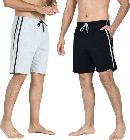 Comfort Essentials - Shorts für Männer - 2er-Pack - Schwarz/Grau - XL