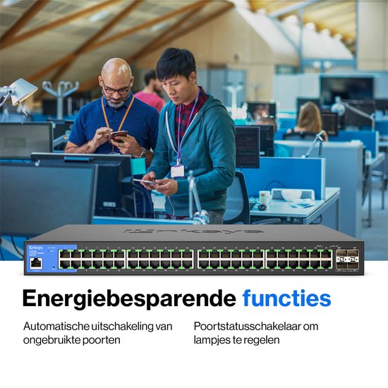 Linksys LGS352C – Netzwerk-Switch – verwaltet – 48 Ports – 10G-SFP+-Ports – Schwarz