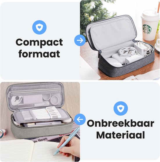 Diydash Federmäppchen - Federtasche - Federmäppchen - Schulmäppchen - Großes Federmäppchen - Schulbedarf - Trousse Scolaire - Für Mädchen, Jungen und Erwachsene - Grau