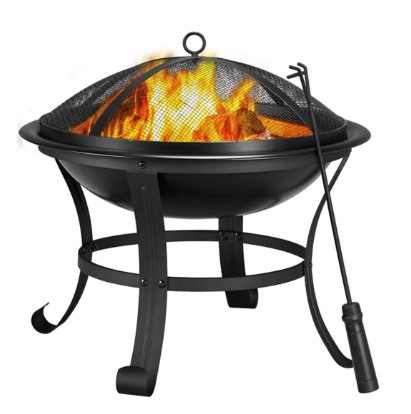 Yaheetech Feuerkorb für den Außenbereich – Schwarz – 54 x 54 x 49,5 cm