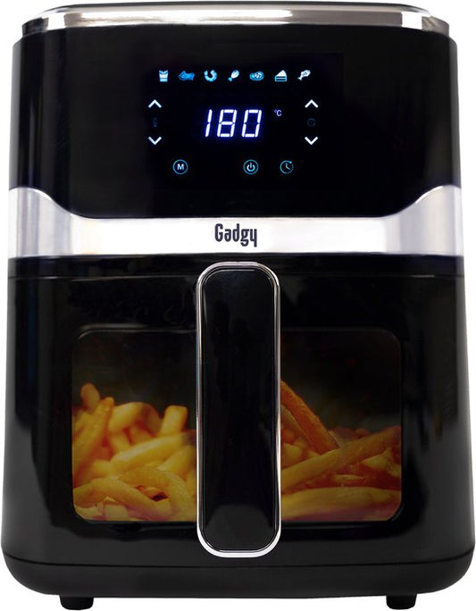 Gadgy Airfryer 5 l mit Sichtfenster – 1400 W – Digitale Heißluftfritteuse – 7 vorprogrammierte Programme – Touchscreen – Bis zu 200 °C – Gesundes Frittieren ohne Öl