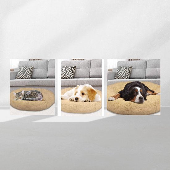 Peaceful Pooch L – flauschiges Hundebett – 94 cm Durchmesser – zusammenklappbar – in verschiedenen Größen erhältlich. Katzenbett – waschbar – herausnehmbare Füllung – entspannt Gelenke und Muskeln – rutschfester Noppenboden