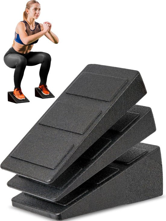 Slant Board - 3 Stück - Squat Block - Anti-Rutsch - Stretch Board - Neigungsbrett - Balance Board - Squat Wedge