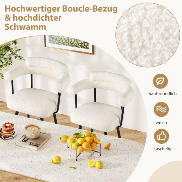 Coast 2er-Set Barhocker – Weiß/Schwarz – um 360° drehbar – Sitzhöhe 69 cm