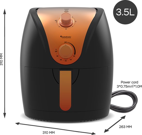 TurboTronic AF9M Airfryer - Schwarz