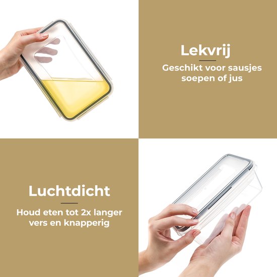 Stosh Freshness Schalen - Meal Prep Schalen - Gefrierschalen - 10 Stück - 1L - Kunststoff - BPA frei