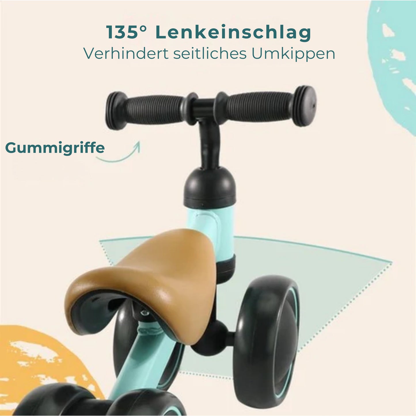 LifeGoods TurboToddler Balance Bike - Spielzeug ab 1 Jahr - Kinder Roller - Mintgrün