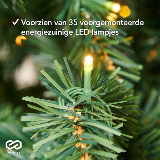 Infinity Goods - Girlande mit Lichtern - Timer - Weihnachtsdekoration - 270CM - 35 LED - Grün