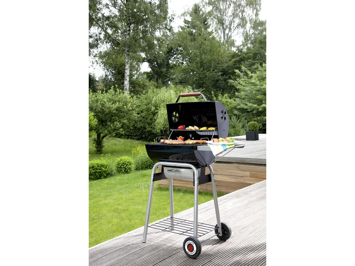 Landmann Black Taurus 440 Holzkohlegrill – Robustes Design – Große Grillfläche