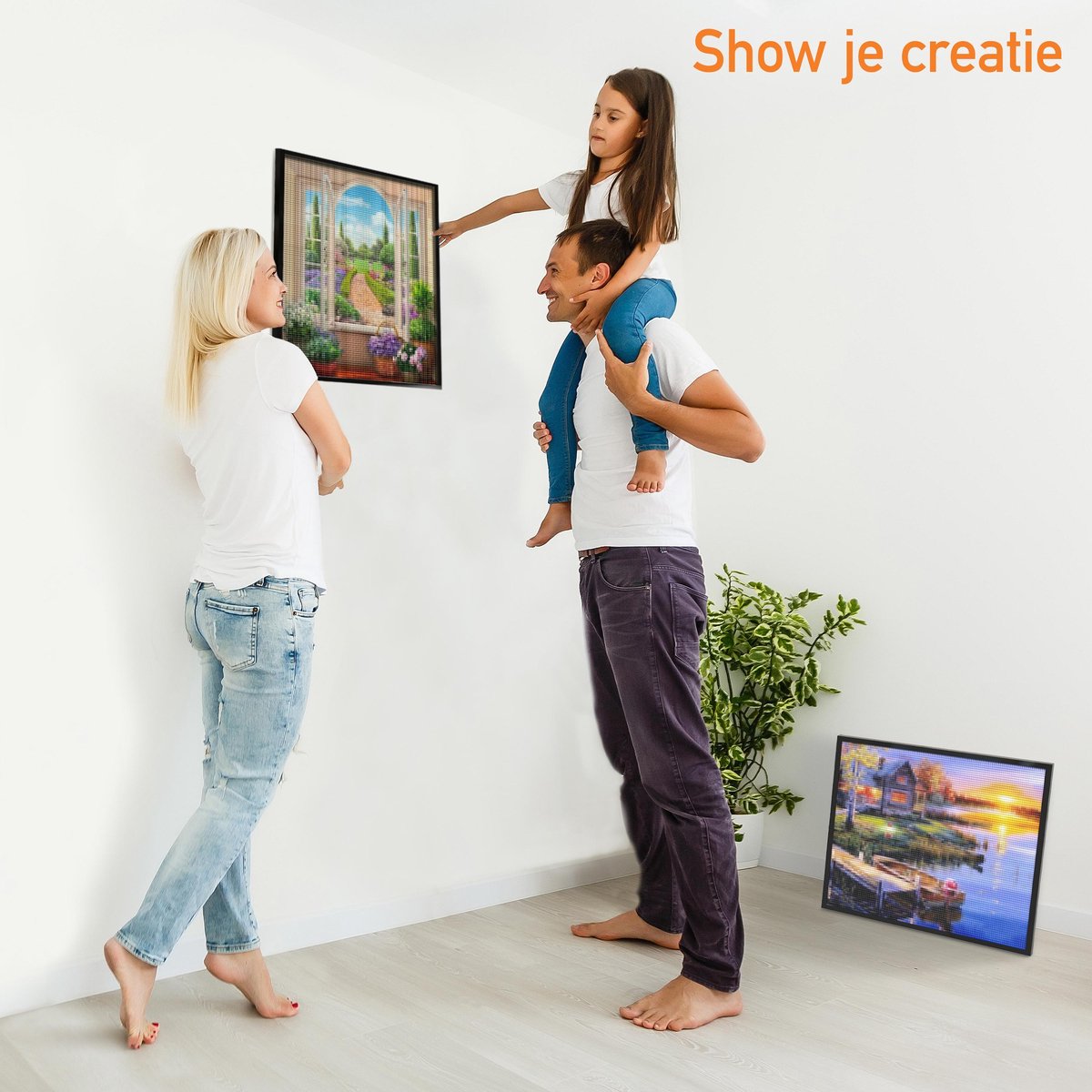 Happy Painter Diamond Painting Erwachsene & Kinder - Gartenansicht in voller Blüte - 30x30 cm - Komplettpaket