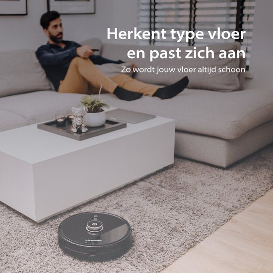 Blaupunkt Bluebot XTREME - Staubsaugerroboter mit Wischfunktion - 3000Pa Saugleistung - Lasernavigation - App- und Sprachsteuerung