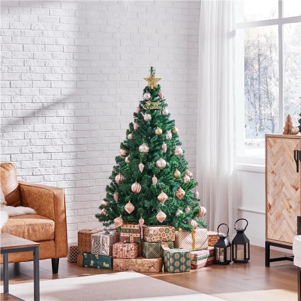 Yaheetech Kunstweihnachtsbaum 124 cm mit klappbarem Ständer, grün