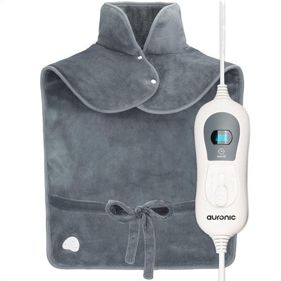 Auronic - Heizkissen - 3 Wärmestufen - Überhitzungsschutz - Waschbar - Grau