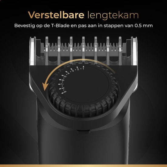 Wellshave - 6 in 1 Bartschneider Supreme - Körperpflegegerät - IPX7 Wasserdicht - Inkl. 6 Aufsätze