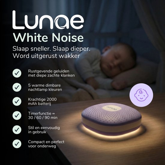 Lunae White-Noise-Gerät – Lavendel-Lila