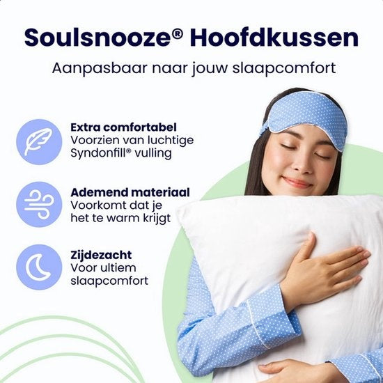 Soulsnooze - Luxus Hotel Qualität Kissen - 2er Set - Weiß - Medium - 60x70 cm - Verstellbares Design - Schlafzimmer Kissen - Anti Allergie - Waschbar