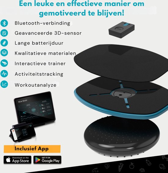 GoBalance Sport – Balance Board – Elektrisches Balance-Board – Gleichgewichtstrainer – Wackelkissen inklusive Spielen – Balance-Kissen – inklusive App