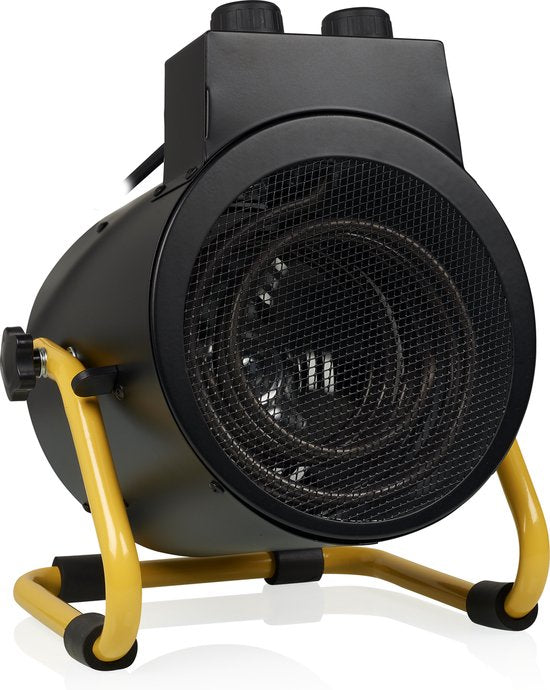 Tristar KA-5061 Industrieheizgerät – 1500 W – 3000 W – 3 Stufen – Einstellbarer Thermostat – IPX4 spritzwassergeschützt – Schwarz/Gelb