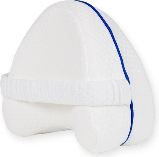 Loti - Orthopädisches Kniekissen fürs Bett - mit Gurt - Seitenschläferkissen - Memory Foam - Herzform