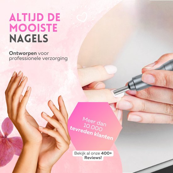 Beeperfect® Elektrische Nagelfeile Pocket Edition - Maniküre- und Pediküre-Set - 6000MaH Akku - Inklusive 26 Bits, 60 Schleifrollen und 5 Zubehörteile