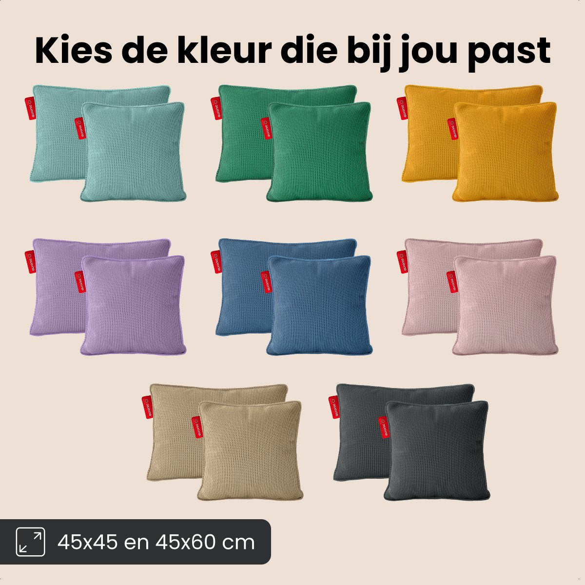 Auronic Wärmekissen - Gestrickt - 45x45 cm - Kabellos - Wiederaufladbar - Elektrisch - Infrarot - Grau