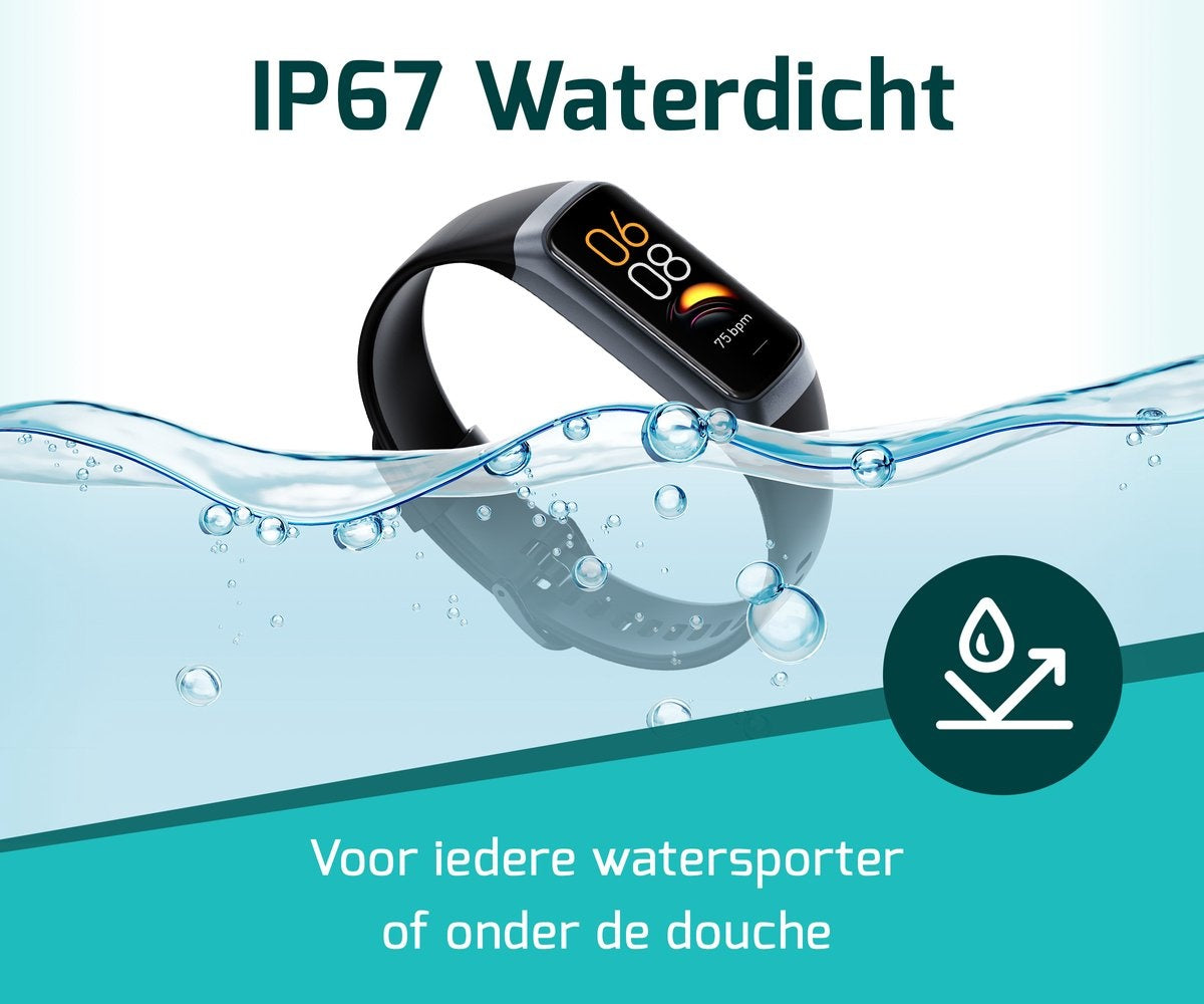 FITAGE Schrittzähler - Activity Tracker - Wasserdicht - Schwarz