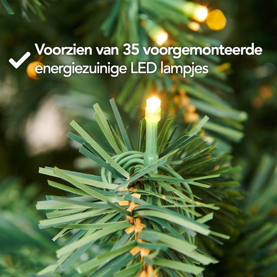 Nordlandia Girlande mit Lichtern - Timer - Weihnachtsdekoration - 270 cm - Weihnachtsgirlande - Weihnachtsdekoration - 35 LED - Stecker