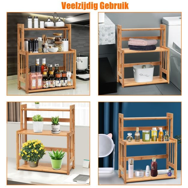 Coast Countertop Organizer - Gewürzregal/Aufbewahrungsregal - 41,5 x 18 x 50 cm - Braun