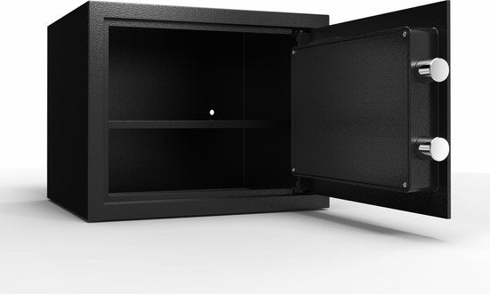Earkings Safe 30x38x30 cm mit Zahlenschloss - Tresor Elektronische Spardose - Inklusive Befestigungsmaterial, zwei Notschlüsseln und Alarmschloss - 25.7L