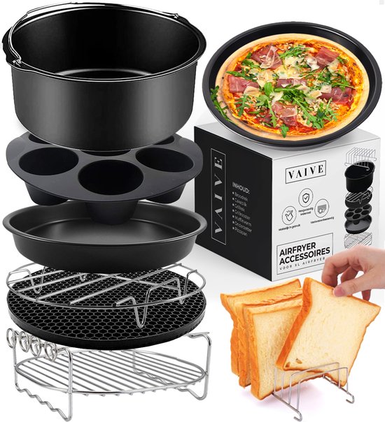 VAIVE Heißluftfritteuse Zubehör Set - Passend für alle Airfryer XL und XXL - ⌀ 20 cm