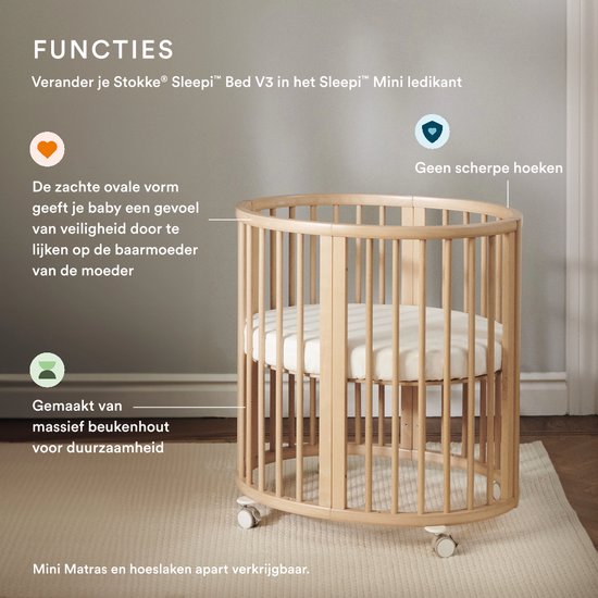 Stokke Sleepi V3 Downsizing-Set, Natural – Verwandeln Sie das Sleepi-Bett V3 wieder in ein Sleepi Mini