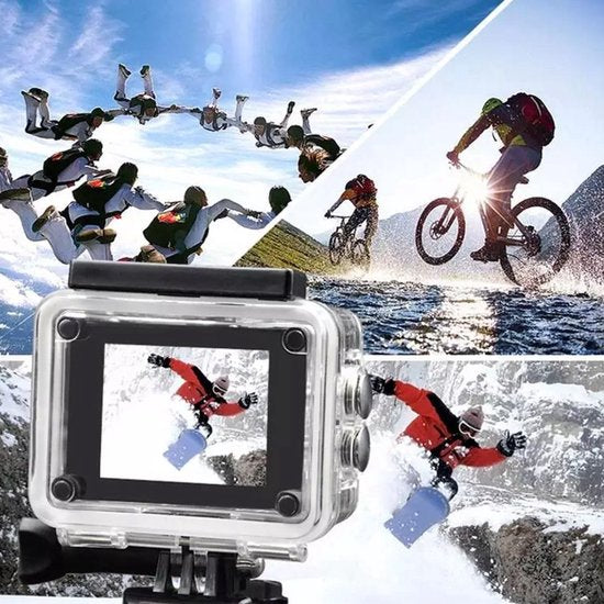 Denver Action Kamera Full HD - 12MP - Foto & Video - WiFi - App - 30M Wasserdicht - Inkl. Zubehör - ACW5054