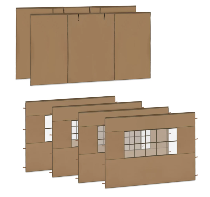 VONROC Seitenwand-Set für Doppel-Partyzelt – 6 x 4,5 m – Beige