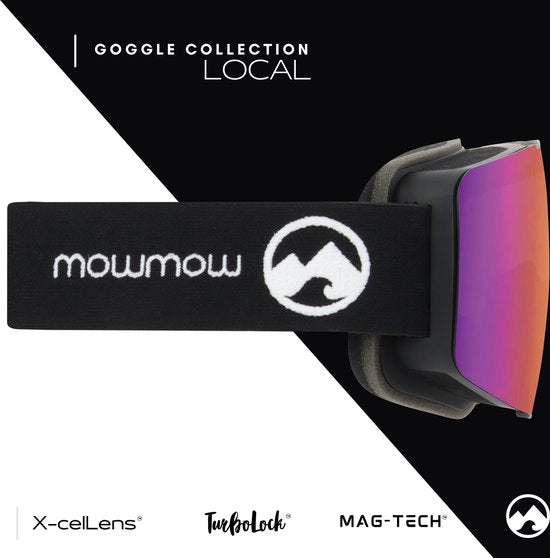 MowMow LOCAL Skibrille Männer L/XL + Extra Scheibe - Magnetisch - Bio-Frame - R-Strap - UV400