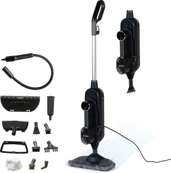 DistinQ Dampfreiniger für Kleidung, Sofa und Boden - Handdampfreiniger Teppichreiniger - Dampfer - 10 Aufsätze - 1300 Watt