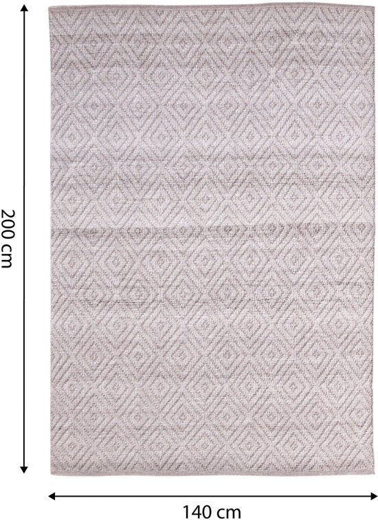 AXI Bali Outdoor-Teppich – Rechteckig – 140 x 200 cm – Rosa – Geometrisches Muster – Outdoor-Teppich – Wetter- und UV-beständig – Flachgewebt – Gartenteppich – Für drinnen und draußen