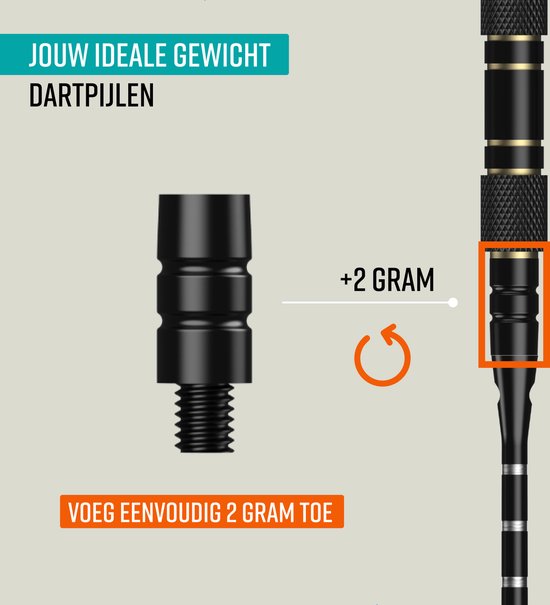 Napi Darts - 6 Darts (64-teilig) - 23, 24, 25, 26 Gramm Darts - 2 Sets Premium Messing Darts - Stahlspitze - Inklusive Dart Flights & Koffer