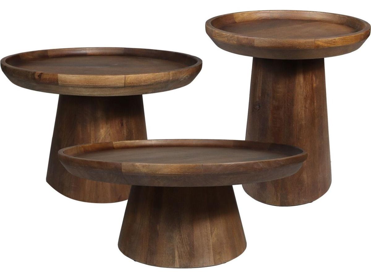 Boox Beistelltisch Drum – Mahagoniholz – Mattbraun – 60 x 60 x 40 cm