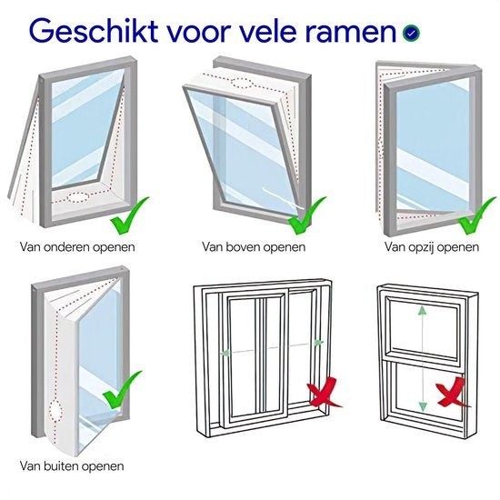 Klimaanlagen-Fensterabdichtung inklusive niederländischer Anleitung - Gegen Insekten - Transparent - 400cm