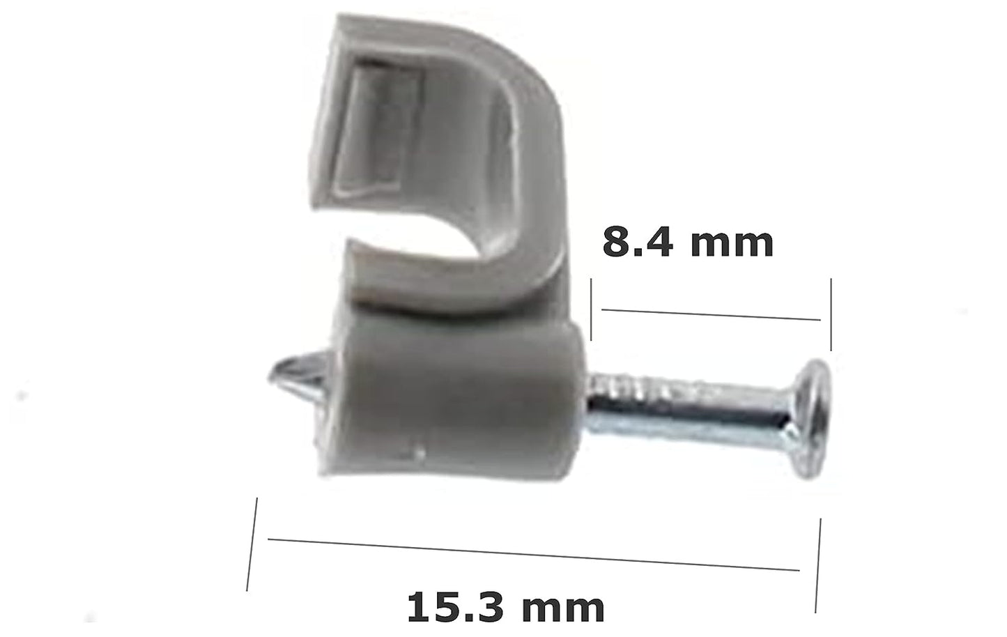 Flachkabelklemme, grau, 8Mm (100St/Karton)