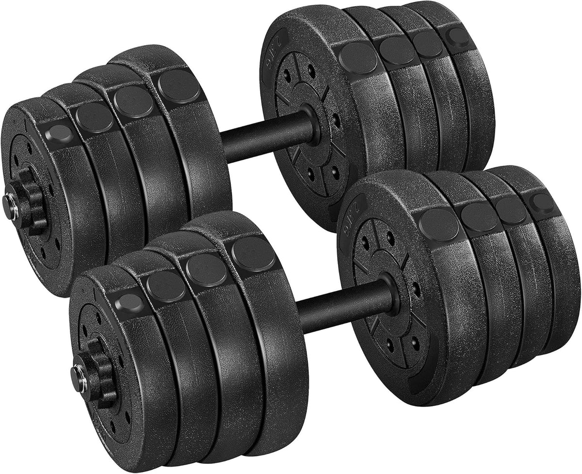 Yaheetech 2er-Set Kurzhanteln - 30 KG - rutschfester Griff - verstellbar - schwarz