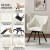 Yaheetech Esszimmerstuhl mit Armlehnen – Beige – 55 x 58,5 x 82 cm – um 360° drehbar mit Samtbezug