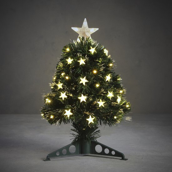Luca Lighting Mercury Kunstweihnachtsbaum mit Glasfaserbeleuchtung – H 45 x Ø 25 cm – Grün