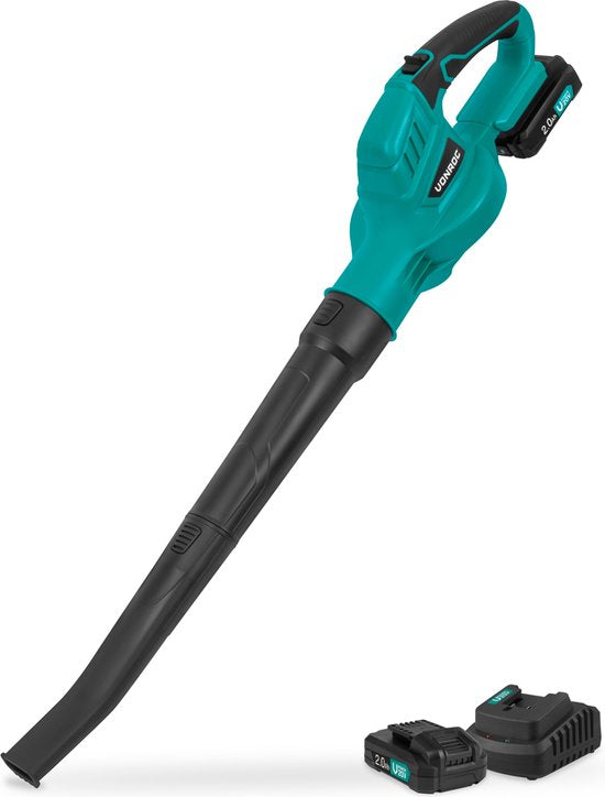 VONROC Accu Laubbläser 20V - Luftgeschwindigkeit 180 km/h - Luftmenge 5m3/min - Inkl. 2x 2.0Ah Batterien und Schnellladegerät